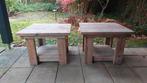 Twee steigerhouten tuintafels / salontafels, Tuin en Terras, Tuintafels, Ophalen, Gebruikt, Vierkant, Hout