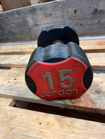1 x 15 kg rubbeten dumbell gewicht beschikbaar voor biedingen