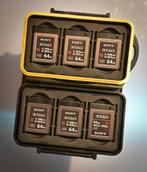 Zes maal 64 GB Sony XQD in Caruba box, Audio, Tv en Foto, Fotografie | Geheugenkaarten, Gebruikt, Videocamera, XQD, Ophalen of Verzenden