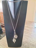 Antieke zilveren jasseron ketting met 2 zilveren bollen, Verzenden, Zilver, Ketting