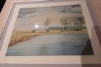 Pastel Tekening Zeeuwse Polders 60x50 voorkeur ophalen, Antiek en Kunst, Ophalen of Verzenden