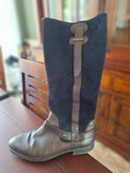 Tommy Hilfiger blauwe suède bruin leer laarzen 42, Hoge laarzen, Gedragen, Tommy Hilfiger, Verzenden