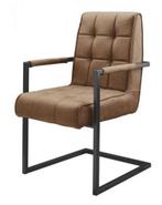 Armstoel Patch stof soft cognac | Webshop, Modern design, Overige kleuren, Nieuw, Ophalen of Verzenden