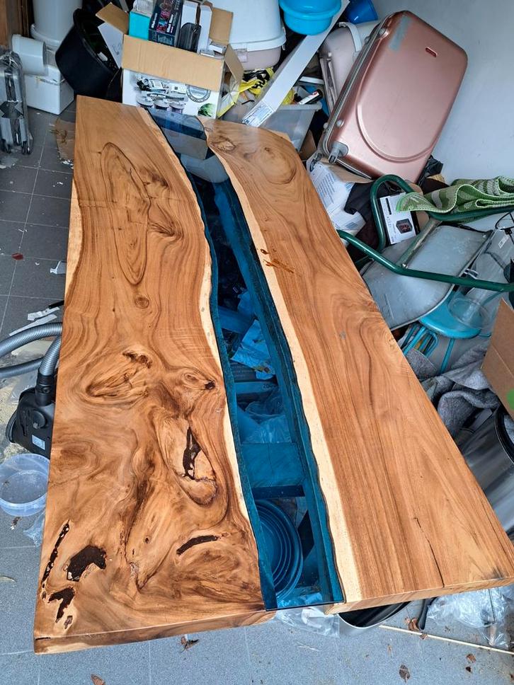 Prachtige suar houten eettafel te koop, Doe-het-zelf en Verbouw, Hout en Planken, Plank, Eiken, Minder dan 200 cm, Ophalen