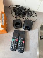 Zwarte Gigaset vaste telefoons met grote toetsen (E290), Ophalen of Verzenden, Zo goed als nieuw, 2 handsets