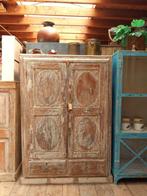 Ondiepe teakhouten kast India 96,5 x 25,5/32 x 137,5 cm Sale, -, 100 tot 150 cm, -, Teakhout