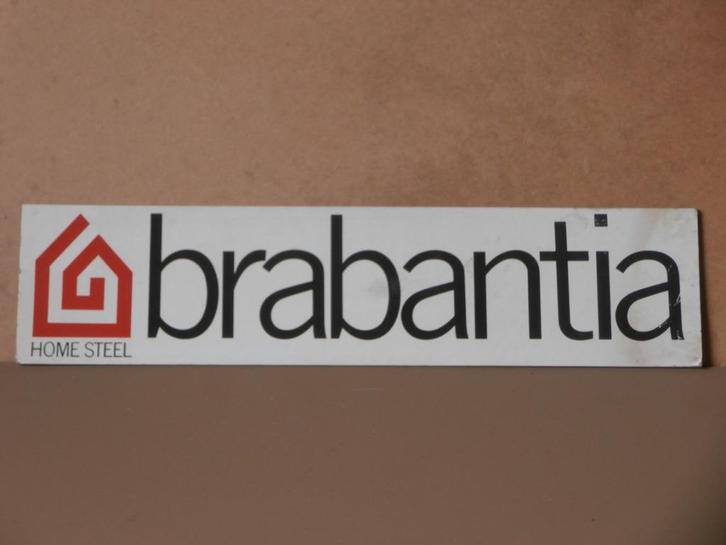 Vintage karton reclame bord Brabantia '60 oud bordje 53x13cm, Verzamelen, Merken en Reclamevoorwerpen, Gebruikt, Reclamebord, Ophalen of Verzenden
