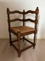 Eiken hoekstoel met riet zitting, Antiek en Kunst, Antiek | Meubels | Stoelen en Banken, Ophalen