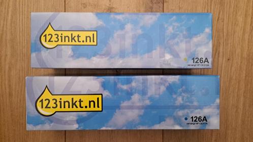123inkt HP126A (CE311A) cyaan en HP126A (CE312A) geel, Computers en Software, Printerbenodigdheden, Nieuw, Toner, Ophalen