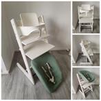 Stokke Tripp Trapp wit met babyset, newbornset, extra hoes, Ophalen of Verzenden, Zo goed als nieuw, Stokke Tripp Trapp, Stoelverkleiner