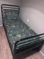 Matzwart 1-persoonsbed incl. lattenbodem, Ophalen, Gebruikt, 90 cm, Eenpersoons