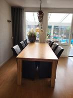6 mooie zwarte lederen eetkamerstoelen, merk Goossens, Ophalen, Zwart, Leer, Zo goed als nieuw