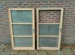Kozijn,deur,Schuifdeur,glas,boerderij,ENSUITE,Brocante,Geel, Ophalen, Gebruikt, 120 cm of meer, Binnendeur