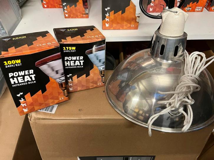 Complete warmtelamp met aluminium reflector, Dieren en Toebehoren, Reptielen en Amfibieën | Toebehoren, Nieuw, Ophalen of Verzenden