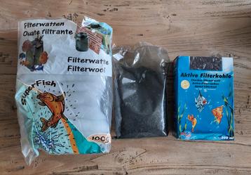 Aquarium toebehoren:
actief filterkool en filterwatten beschikbaar voor biedingen
