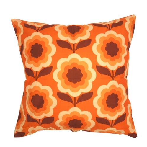 Retro kussenhoes Honey oranje | 45 x 45 cm, Huis en Inrichting, Woonaccessoires | Kussens, Nieuw, Oranje, Vierkant, Verzenden