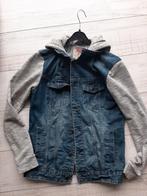 Spijkerjack / denim jack met jogging stof - Maat S, Onbekend, Blauw, Ophalen of Verzenden, Gedragen