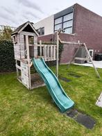 Speeltoestel met glijbaan, 2 schommels en zandbak., Ophalen, Gebruikt, Glijbaan