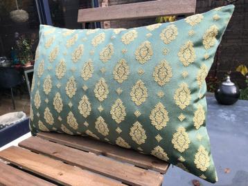 Sierkussen 40x60 cm van vintage stof, kleur oud groen, barok beschikbaar voor biedingen