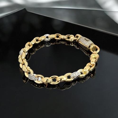 Prachtige 14 krt gouden armband, Sieraden, Tassen en Uiterlijk, Armbanden, Nieuw, Goud, Ophalen of Verzenden