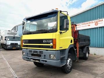 DAF 65 -180ATI 4x4 FULL STEEL 3-WAY KIPPER AND PALFINGER CRA beschikbaar voor biedingen