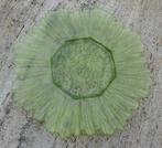 Sunflower Groen Glas Zonnebloem schaal + Bonbon Bloem, Antiek en Kunst, Antiek | Glas en Kristal, Ophalen of Verzenden