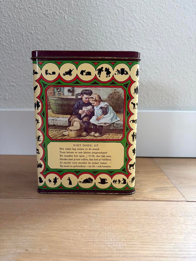 Vintage/nostalgisch Ot & Sien bewaar blik, Verzamelen, Blikken, Gebruikt, Overige, Overige merken, Ophalen of Verzenden