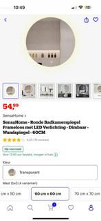 Badkamer spiegel - wc - led verlichting toilet 60cm- dimbaar, Ophalen of Verzenden, Zo goed als nieuw