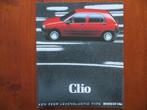 Renault Clio + 2 bijlagen (aug. 1990), Ophalen of Verzenden, Nieuw, Renault
