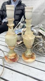 Oost Duitse Marmeren Lampvoeten Set, Antiek en Kunst, Antiek | Lampen, Ophalen of Verzenden