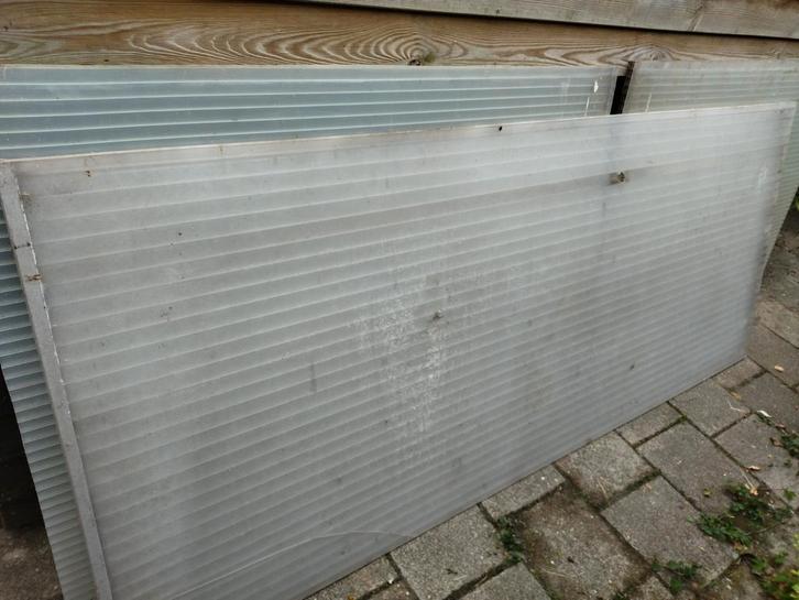 Polycarbonaat kanaalplaten - restanten / 3 rest stukken, Doe-het-zelf en Verbouw, Platen en Panelen, Gebruikt, Overige materialen