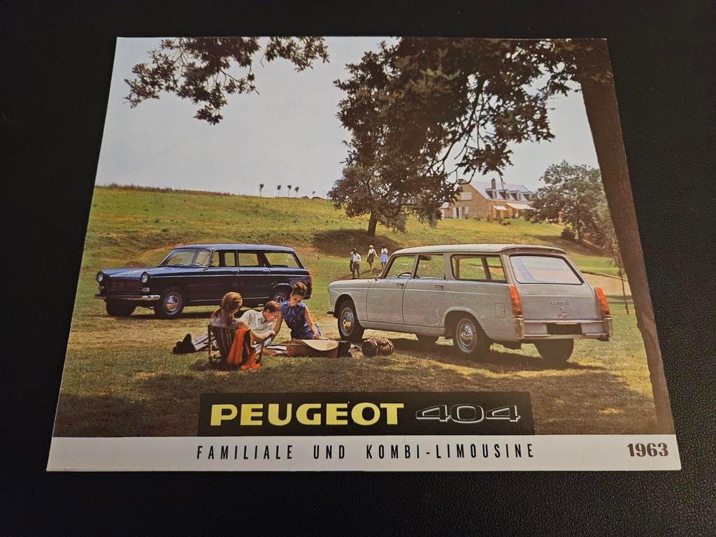 Brochure Peugeot 404 Familiale & Kombi-Limousine 1963, Ophalen of Verzenden, Zo goed als nieuw, Peugeot