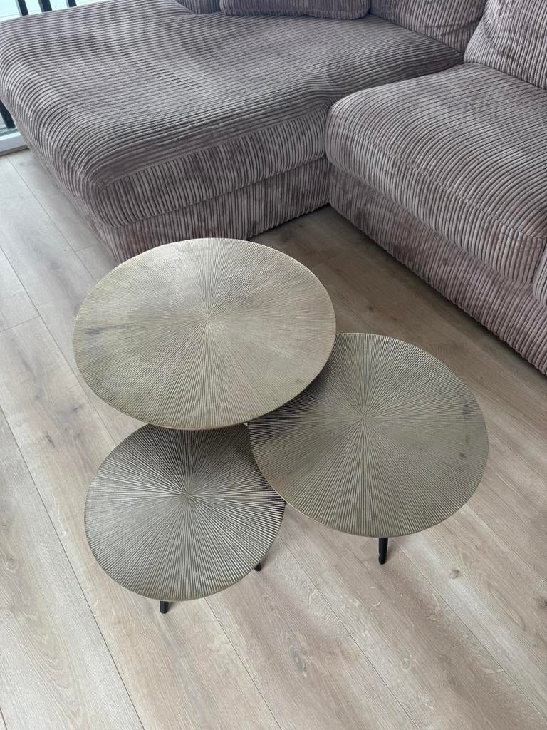 Richmond salontafels champange kleur, Ophalen, 50 tot 100 cm, Rond, Zo goed als nieuw