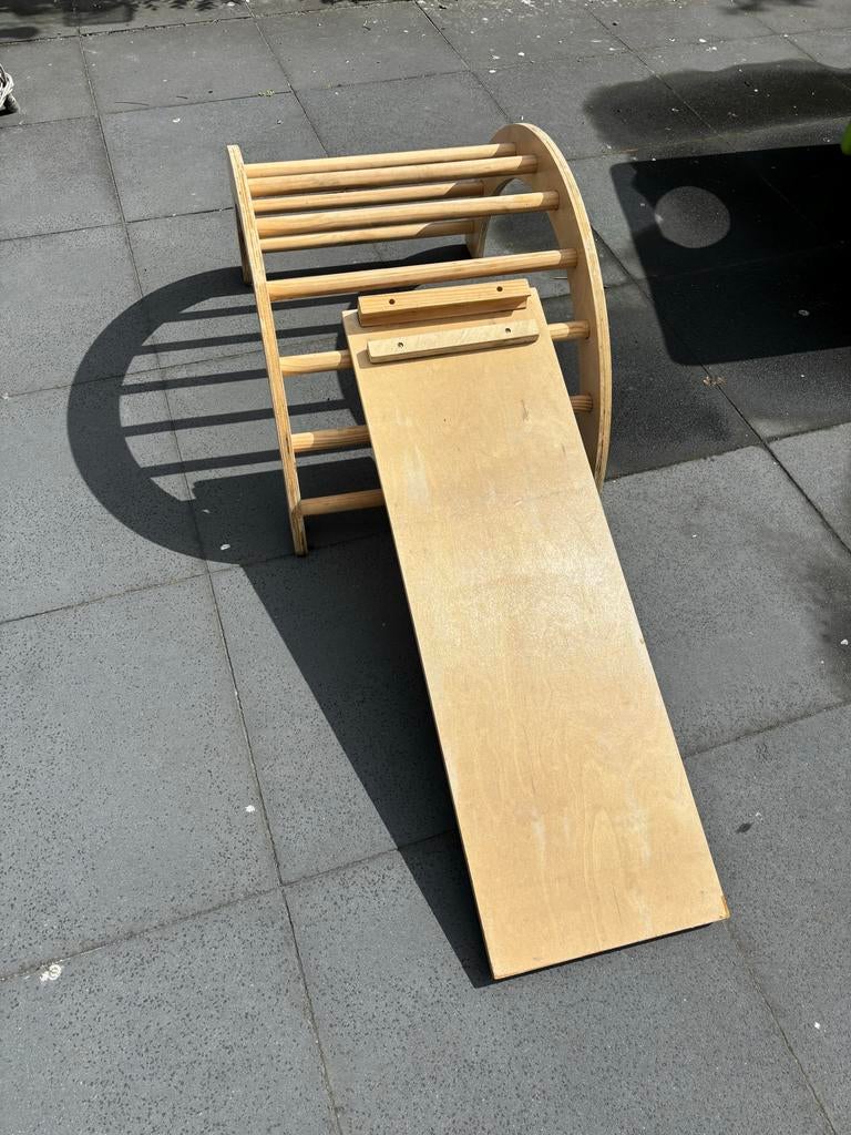 Houten glijbaan met klimrek - Montessori speelgoed, Kinderen en Baby's, Ophalen, Gebruikt, Glijbaan