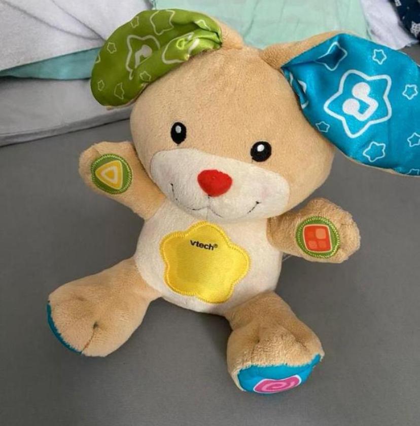 Vtech Kiekeboe Konijn Muziek Knuffel - Interactief Speelgoed, Ophalen of Verzenden, Gebruikt, Konijn