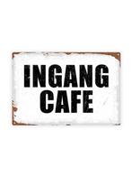 Metalen Wandbord "INGANG CAFE" - Nieuw, 20x30 cm, Ophalen of Verzenden