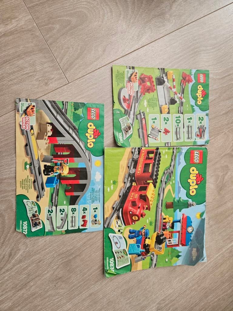 LEGO Duplo Trein, Rails en Brug Set (10874, 10872, 10882), Gebruikt, Overige thema's, Ophalen of Verzenden, Duplo
