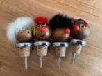 Retro 4 wijn/ flessenstoppers ( gezichtjes), Ophalen of Verzenden, Huis en Inrichting