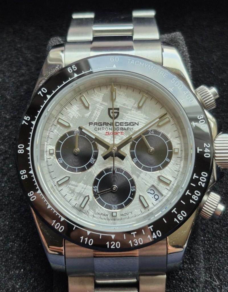 Pagani Design Sport Chronograph Ref. PD-1644 Panda Full Set, Pagani, Zwart, Ophalen of Verzenden, Zo goed als nieuw