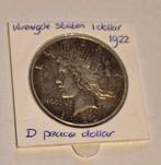 Verenigde Staten 1 dollar 1922 D - Peace Dollar, Ophalen of Verzenden, Noord-Amerika