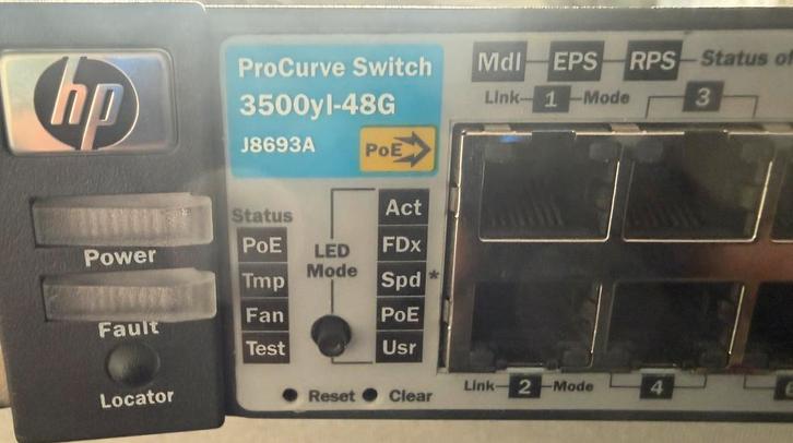 HP Procurve Switch 48 poort POE, Computers en Software, Netwerk switches, Zo goed als nieuw, Ophalen