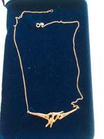 14 karaat gouden ketting van Edelsmid 585  gemerkt, Verstelbaar, Verzenden, Zo goed als nieuw, Goud