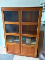 Kast met glazen deuren, Ophalen, 100 tot 150 cm, Kersenhout, 150 tot 200 cm