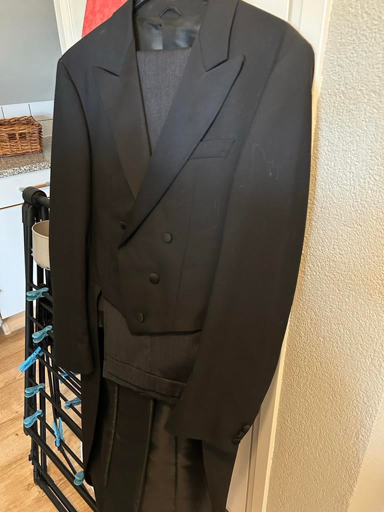 Wilvorst rokkostuum - Zwart, maat L, Kleding | Heren, Kostuums en Colberts, Ophalen, Zo goed als nieuw, Maat 48/50 (M), Zwart