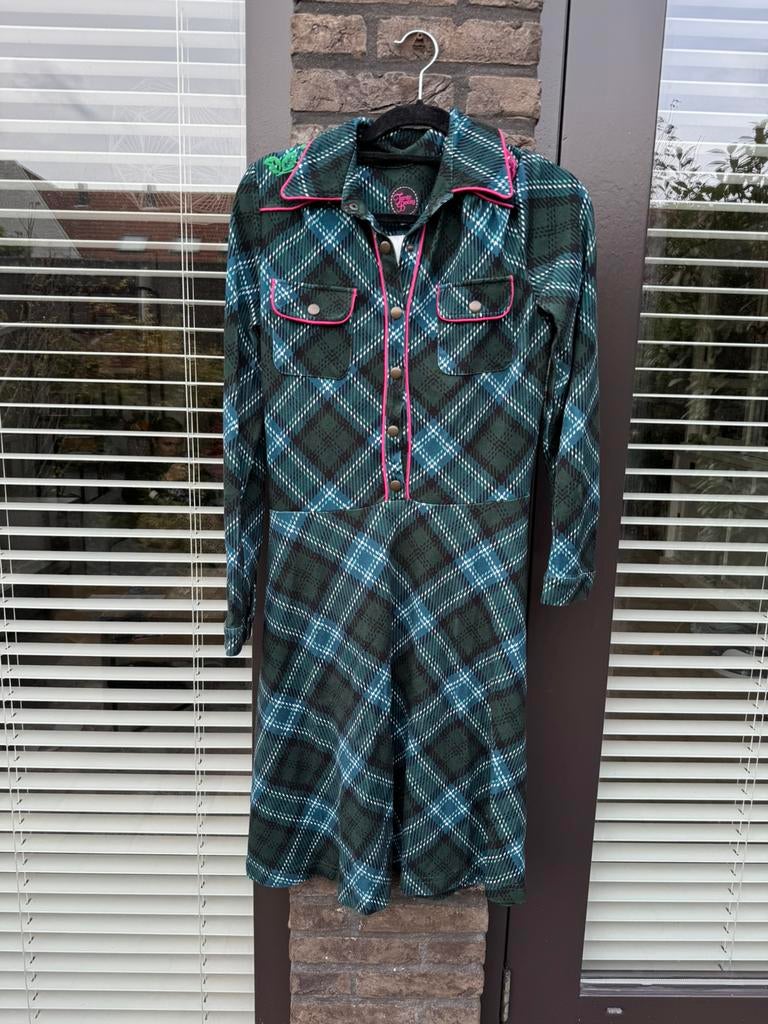 Tante Betsy Dress Texas Tartan Green, maat S, Kleding | Dames, Ophalen, Zo goed als nieuw, Knielengte, Maat 36 (S)