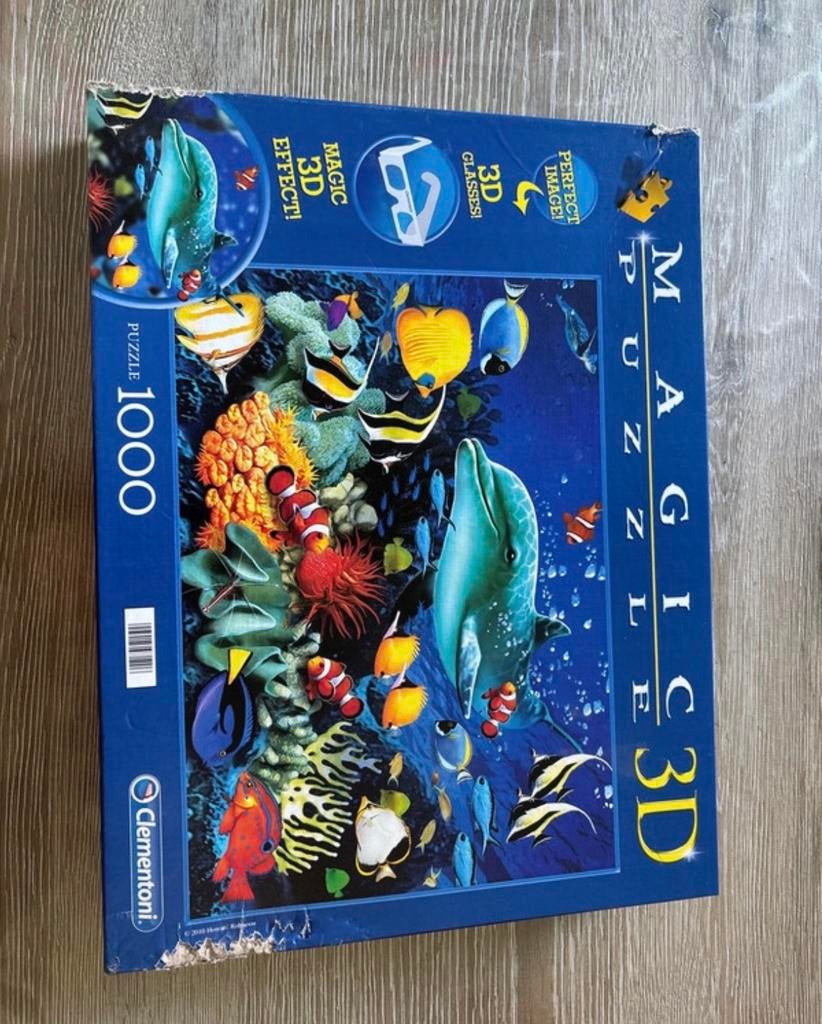 Clementoni Magic Puzzle 3D 1000 stukjes met bril, Ophalen of Verzenden, 500 t/m 1500 stukjes, Nieuw, Legpuzzel