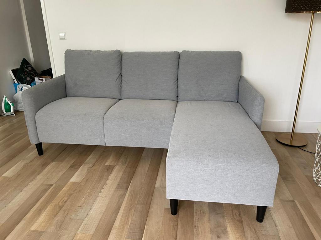 Ikea Angersby bank met chaise longue - Grijs, Ophalen, Gebruikt, 100 tot 125 cm, 150 tot 200 cm