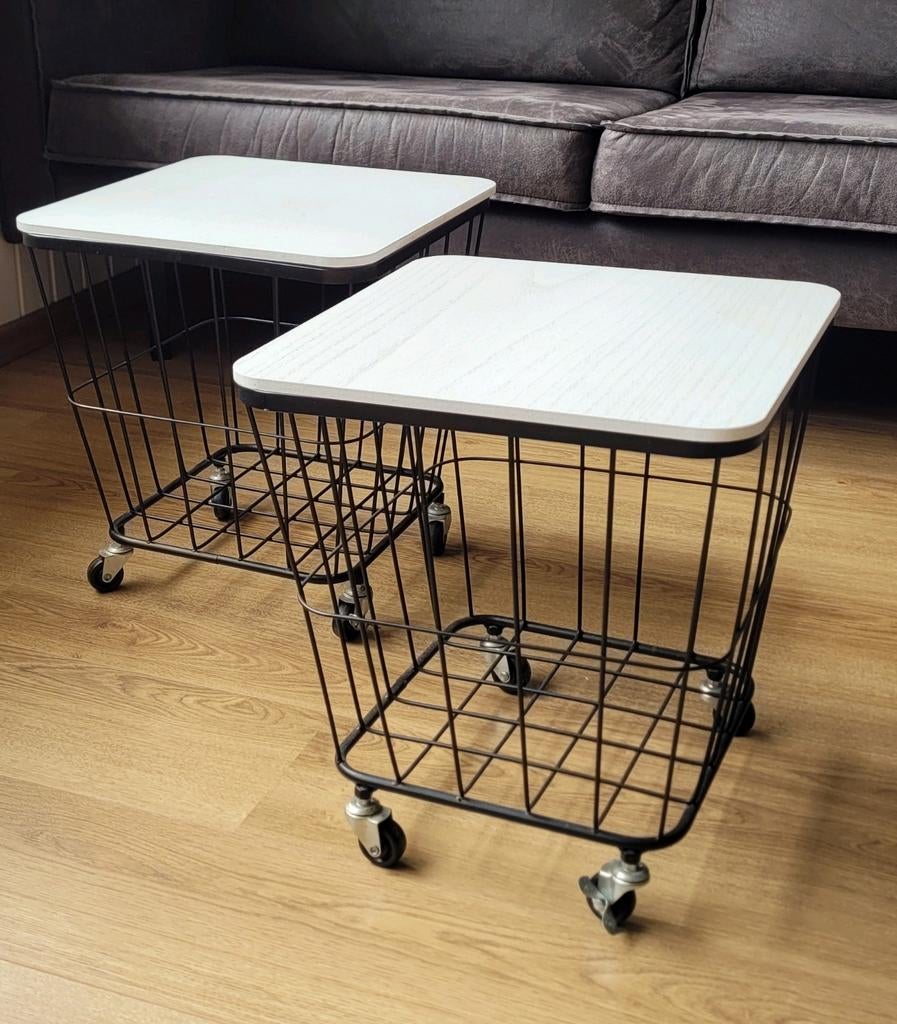 Bijzet tafeltjes op wielen, Ophalen, Rond, Minder dan 55 cm, 45 tot 60 cm