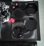 Vintage Arcoroc Octime Servies – Zwart Achthoekig – '80, Ophalen, Huis en Inrichting