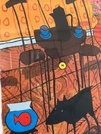 Peter Bastiaansen, ingelijste zeefdruk Dog life, Ophalen